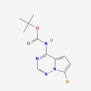 molecular formula C11H13BrN4O2 B8148346 叔丁基（7-溴吡咯并[2,1-f][1,2,4]三嗪-4-基）氨基甲酸酯 