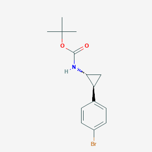 molecular formula C14H18BrNO2 B8148351 tert-butyl ((1R,2S)-2-(4-bromophenyl)cyclopropyl)carbamate 