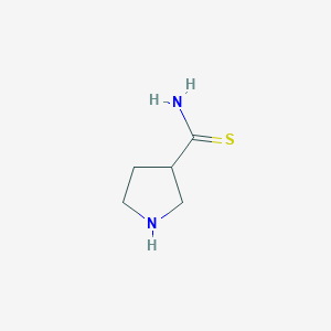 molecular formula C5H10N2S B8148361 Pyrrolidine-3-carbothioamide 