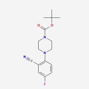 molecular formula C16H20FN3O2 B8148430 Tert-butyl 4-(2-cyano-4-fluorophenyl)piperazine-1-carboxylate 