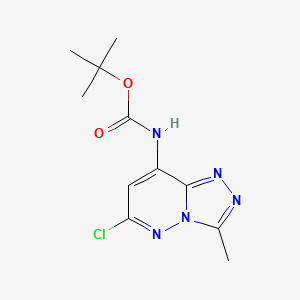 molecular formula C11H14ClN5O2 B8148461 Tert-butyl (6-chloro-3-methyl-[1,2,4]triazolo[4,3-b]pyridazin-8-yl)carbamate 