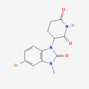 molecular formula C13H12BrN3O3 B8148462 3-(5-Bromo-3-methyl-2-oxo-2,3-dihydro-1h-benzo[d]imidazol-1-yl)piperidine-2,6-dione 