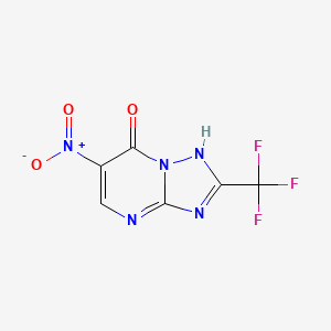 molecular formula C6H2F3N5O3 B8148476 6-nitro-2-(trifluoromethyl)-1H-[1,2,4]triazolo[1,5-a]pyrimidin-7-one 