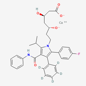 molecular formula C33H33CaFN2O5 B8148488 calcium;(3R,5R)-7-[2-(4-fluorophenyl)-3-(2,3,4,5,6-pentadeuteriophenyl)-4-(phenylcarbamoyl)-5-propan-2-ylpyrrol-1-yl]-3-hydroxy-5-oxidoheptanoate 