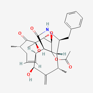 molecular formula C30H37NO7 B8148503 [(1R,3S,5R,6R,8S,10Z,12R,13S,15S,16R,17S)-17-benzyl-6,13-dihydroxy-6,8,15-trimethyl-14-methylidene-7,19-dioxo-4-oxa-18-azatetracyclo[10.7.0.01,16.03,5]nonadec-10-en-2-yl] acetate 