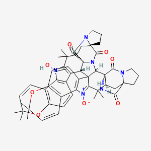 molecular formula C52H54N6O8 B8148519 (1R,2R,4R,10S,12S,27S,42S)-15-hydroxy-13,13,20,20,34,34,41,41-octamethyl-39-oxido-21,33-dioxa-3,6,15,48,50-pentaza-39-azoniapentadecacyclo[42.5.2.13,10.01,42.02,28.04,12.04,27.06,10.014,26.016,25.017,22.028,40.029,38.032,37.044,48]dopentaconta-14(26),16(25),17(22),18,23,29(38),30,32(37),35,39-decaene-5,49,51,52-tetrone 