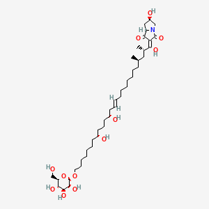 molecular formula C41H71NO12 B8148554 (2Z,6R,7aS)-tetrahydro-6-hydroxy-2-[(2S,4R,12E,15R,19R)-1,15,19-trihydroxy-26-(beta-D-mannopyranosyloxy)-2,4-dimethyl-14-hexacosen-1-ylidene]-1H-pyrrolizine-1,3(2H)-dione 