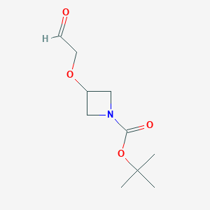 molecular formula C10H17NO4 B8148673 3-(2-Oxo-ethoxy)-azetidine-1-carboxylic acid tert-butyl ester 