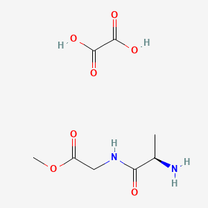 molecular formula C8H14N2O7 B8148675 methyl 2-[[(2R)-2-aminopropanoyl]amino]acetate;oxalic acid 