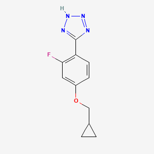 molecular formula C11H11FN4O B8148711 5-(4-Cyclopropylmethoxy-2-fluorophenyl)-1H-tetrazole 