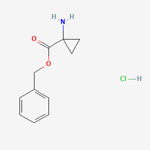 molecular formula C11H14ClNO2 B8148758 Benzyl 1-amino-cyclopropanecarboxylate hydrochloride 