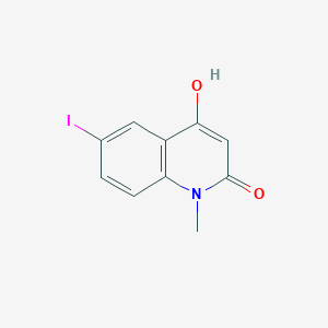 molecular formula C10H8INO2 B8148772 4-Hydroxy-6-iodo-1-methylquinolin-2(1H)-one 