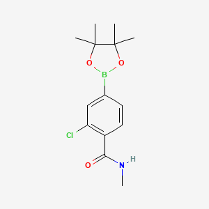 molecular formula C14H19BClNO3 B8148808 2-chloro-N-methyl-4-(4,4,5,5-tetramethyl-1,3,2-dioxaborolan-2-yl)benzamide 