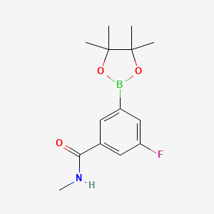 molecular formula C14H19BFNO3 B8148812 3-Fluoro-N-methyl-5-(4,4,5,5-tetramethyl-1,3,2-dioxaborolan-2-yl)benzamide 