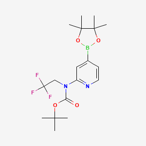molecular formula C18H26BF3N2O4 B8148820 tert-Butyl (4-(4,4,5,5-tetramethyl-1,3,2-dioxaborolan-2-yl)pyridin-2-yl)(2,2,2-trifluoroethyl)carbamate 