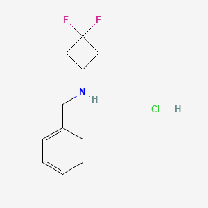 molecular formula C11H14ClF2N B8148838 N-benzyl-3,3-difluorocyclobutan-1-amine;hydrochloride 