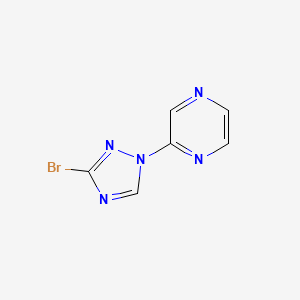 molecular formula C6H4BrN5 B8148845 2-(3-Bromo-1,2,4-triazol-1-yl)pyrazine 