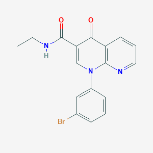 molecular formula C17H14BrN3O2 B8148849 1-(3-Bromophenyl)-N-ethyl-4-oxo-1,4-dihydro-1,8-naphthyridine-3-carboxamide 