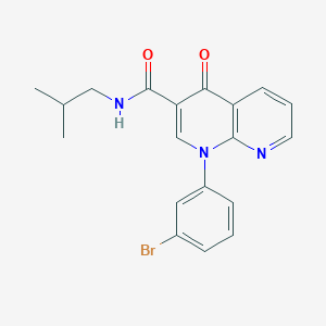 molecular formula C19H18BrN3O2 B8148856 1-(3-bromophenyl)-N-isobutyl-4-oxo-1,4-dihydro-1,8-naphthyridine-3-carboxamide 