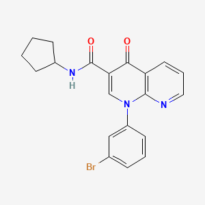 molecular formula C20H18BrN3O2 B8148874 1-(3-Bromophenyl)-N-cyclopentyl-4-oxo-1,4-dihydro-1,8-naphthyridine-3-carboxamide 