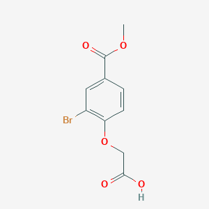 molecular formula C10H9BrO5 B8148900 2-(2-Bromo-4-(methoxycarbonyl)phenoxy)acetic acid 