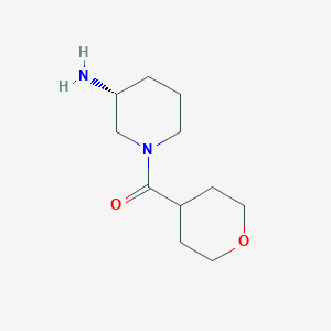 molecular formula C11H20N2O2 B8148906 (R)-(3-Aminopiperidin-1-yl)(tetrahydro-2H-pyran-4-yl)methanone 