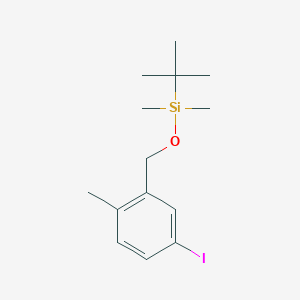 molecular formula C14H23IOSi B8148945 tert-Butyl((5-iodo-2-methylbenzyl)oxy)dimethylsilane 