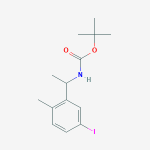 molecular formula C14H20INO2 B8148971 tert-Butyl (1-(5-iodo-2-methylphenyl)ethyl)carbamate 