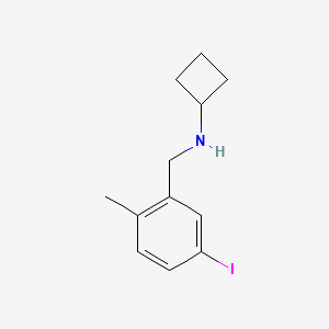 molecular formula C12H16IN B8148996 N-(5-iodo-2-methylbenzyl)cyclobutanamine 
