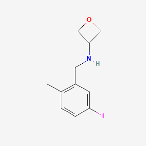 molecular formula C11H14INO B8148999 N-(5-iodo-2-methylbenzyl)oxetan-3-amine 