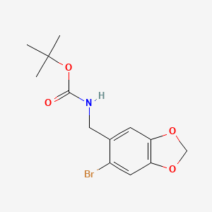 molecular formula C13H16BrNO4 B8149065 tert-Butyl ((6-bromobenzo[d][1,3]dioxol-5-yl)methyl)carbamate 