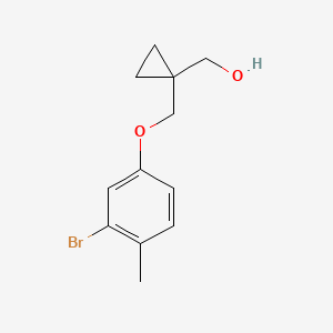 molecular formula C12H15BrO2 B8149107 (1-((3-Bromo-4-methylphenoxy)methyl)cyclopropyl)methanol 