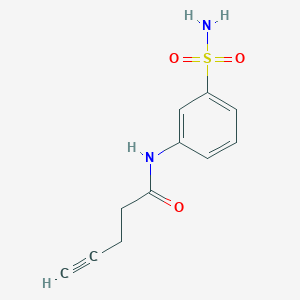 molecular formula C11H12N2O3S B8149145 N-(3-磺酰苯基)戊-4-炔酰胺 