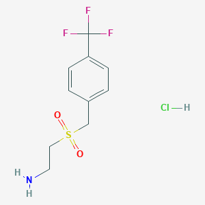molecular formula C10H13ClF3NO2S B8149195 2-((4-(Trifluoromethyl)benzyl)sulfonyl)ethanamine hydrochloride 