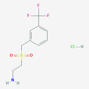 molecular formula C10H13ClF3NO2S B8149199 2-((3-(Trifluoromethyl)benzyl)sulfonyl)ethanamine hydrochloride 