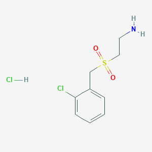 molecular formula C9H13Cl2NO2S B8149207 2-((2-Chlorobenzyl)sulfonyl)ethanamine hydrochloride 