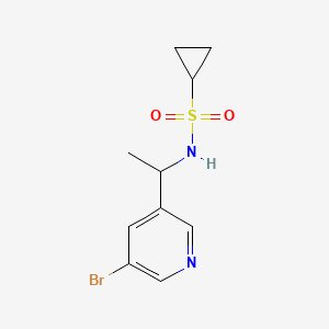 molecular formula C10H13BrN2O2S B8149228 N-(1-(5-Bromopyridin-3-yl)ethyl)cyclopropanesulfonamide 
