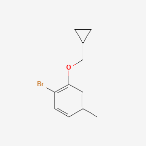 molecular formula C11H13BrO B8149237 1-Bromo-2-(cyclopropylmethoxy)-4-methylbenzene 