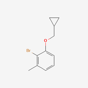 molecular formula C11H13BrO B8149247 2-Bromo-1-(cyclopropylmethoxy)-3-methylbenzene 