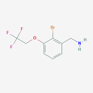 molecular formula C9H9BrF3NO B8149267 [2-Bromo-3-(2,2,2-trifluoroethoxy)phenyl]methanamine 