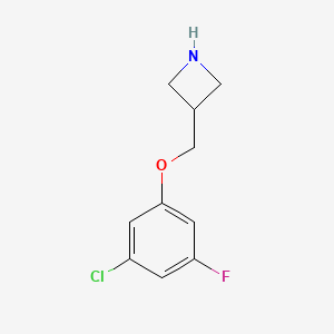 molecular formula C10H11ClFNO B8149341 3-((3-Chloro-5-fluorophenoxy)methyl)azetidine 