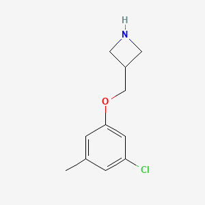 molecular formula C11H14ClNO B8149349 3-((3-Chloro-5-methylphenoxy)methyl)azetidine 