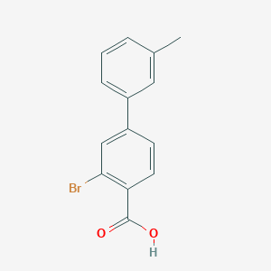 molecular formula C14H11BrO2 B8149389 3-Bromo-3'-methyl-[1,1'-biphenyl]-4-carboxylic acid 
