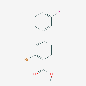 molecular formula C13H8BrFO2 B8149391 3-Bromo-3'-fluoro-[1,1'-biphenyl]-4-carboxylic acid 