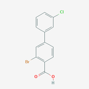 molecular formula C13H8BrClO2 B8149399 3-Bromo-3'-chloro-[1,1'-biphenyl]-4-carboxylic acid 