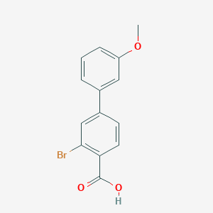 molecular formula C14H11BrO3 B8149403 3-Bromo-3'-methoxy-[1,1'-biphenyl]-4-carboxylic acid 