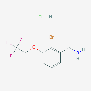 molecular formula C9H10BrClF3NO B8149485 (2-Bromo-3-(2,2,2-trifluoroethoxy)phenyl)methanamine hydrochloride 