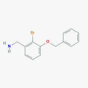 molecular formula C14H14BrNO B8149491 [3-(Benzyloxy)-2-bromophenyl]methanamine 