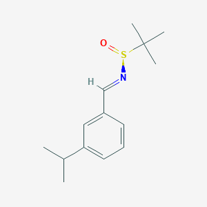 (NE,S)-2-methyl-N-[(3-propan-2-ylphenyl)methylidene]propane-2-sulfinamide