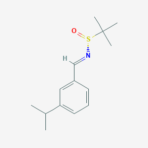 (NE,R)-2-methyl-N-[(3-propan-2-ylphenyl)methylidene]propane-2-sulfinamide